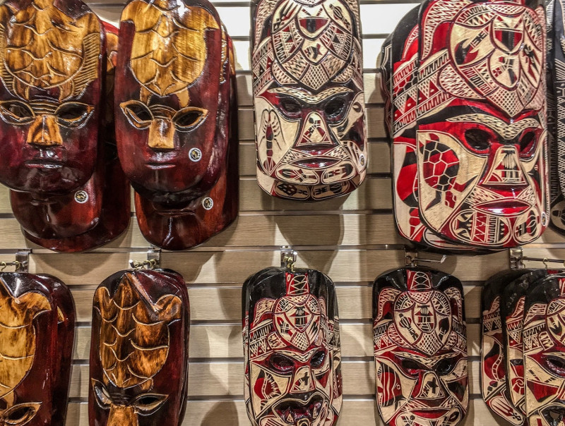 Fijian carved masks souvenirs