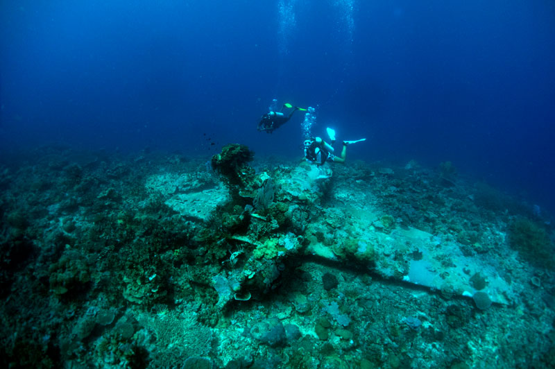 Dive beneath the surface in Solomon Islands Plane dive in Solomons