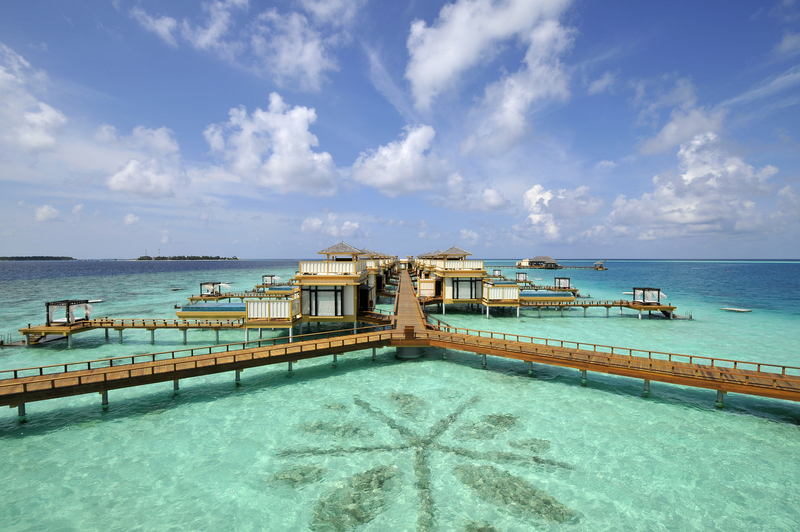 Overwater bungalows in The Maldives