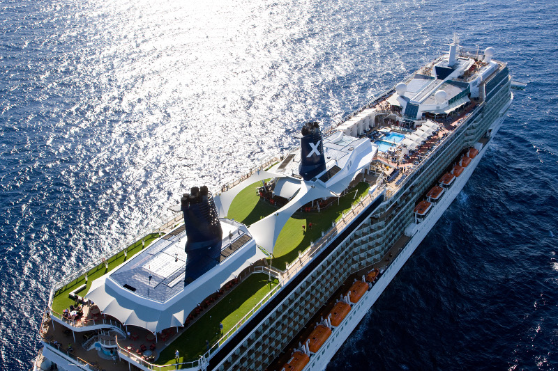 Aerial view of Celebrity Solstice