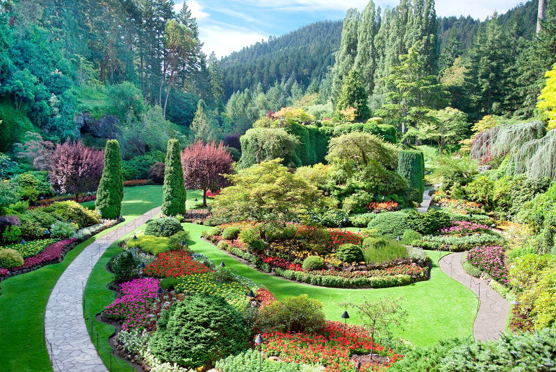 Buchart formal gardens in Victoria, Canada