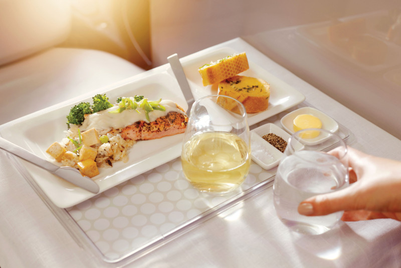 Air New Zealand first class dining