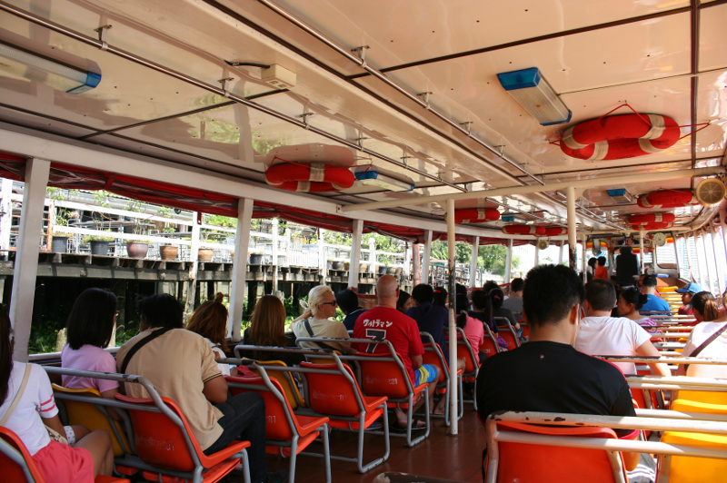 Onboard the Chao Phraya River Express Boat