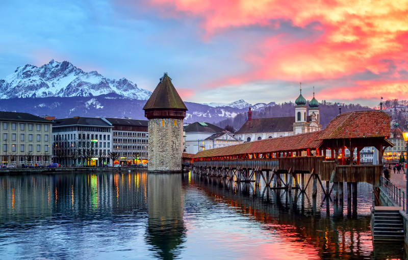 The Chapel Bridge Lucerne, Switzerland