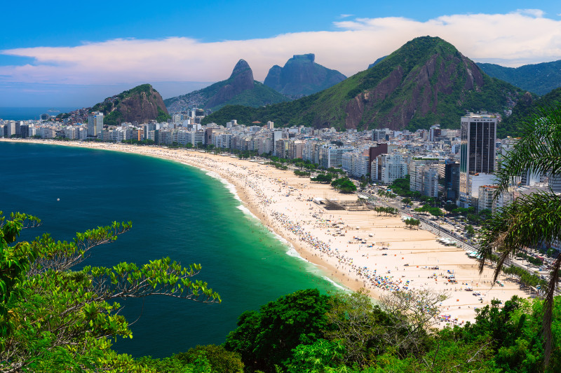 Beautiful Copacabana Beach aerial view