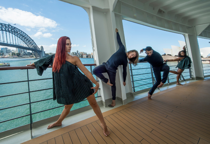 Australian dance theatre dancers onboard cunard queen elizabeth