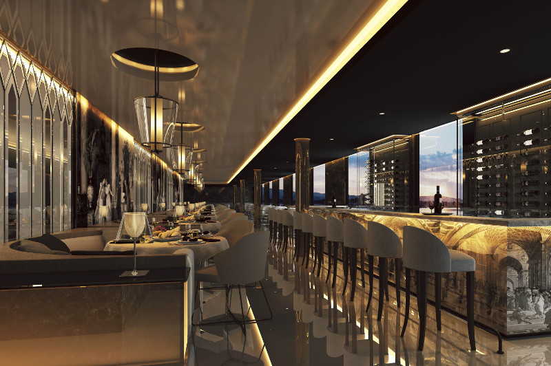 CGI of restaurant aboard Scenic Eclipse