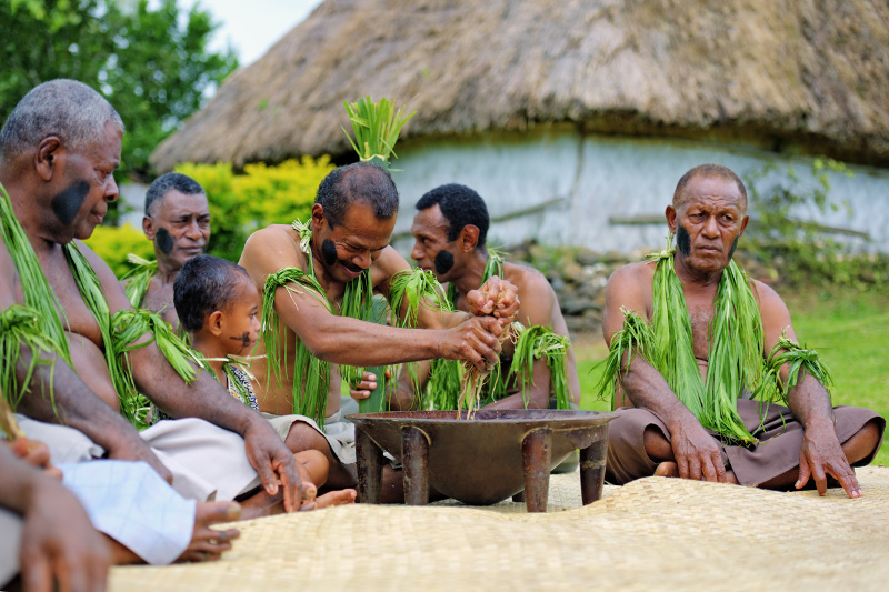 Fiji village kava ceremony