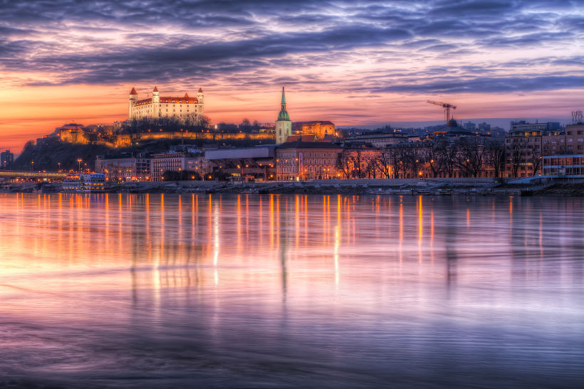 Travel Associates bratislava city and castle at dusk