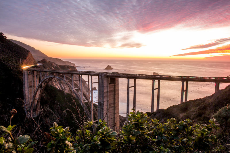 bridge on big sur coastline california