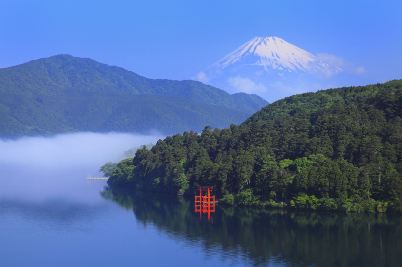 Lake Ashi with Mt Fuji in the background
