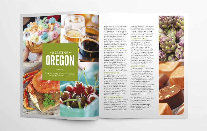 Foodie article Oregon in travel magazine