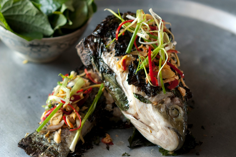Get a taste of Luke Nguyen's famed Golden Fish onboard. 
