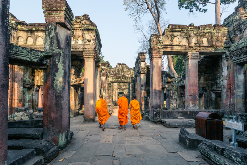 Monks at Angkor Wat