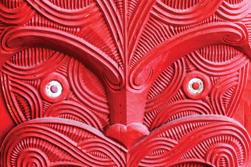 Maori wooden carved mask