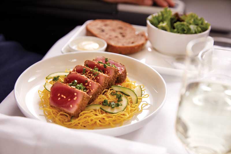 Qantas Business Class gourmet menu options