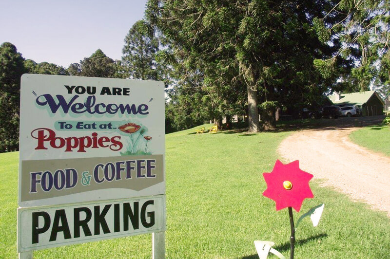 Poppies on the Hill - a quaint cafe offering picture perfect views.