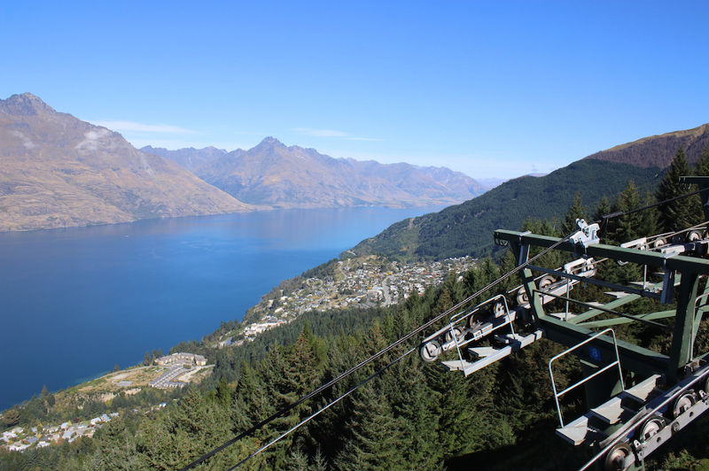 view of queenstown lake wakatipu from bobs peak gondola