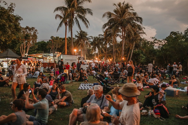 Picnic watching the sunset at The Mindil Beach Sunset Market