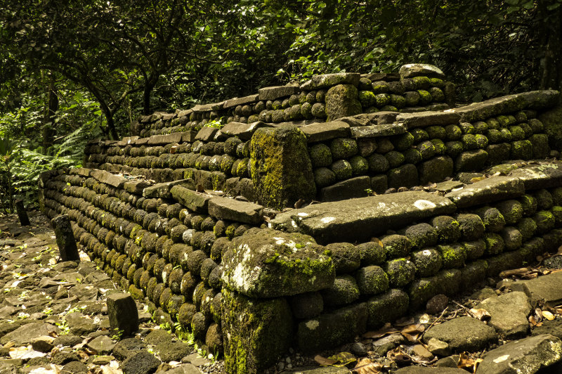 A ruins of an ancient Tahitian temple