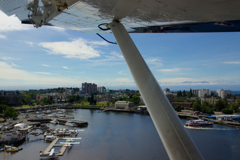 View of Victoria Harbour from aboard a sea plane