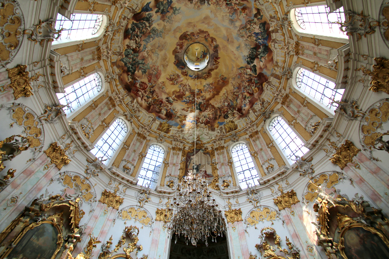 Interior of cupola, Ettal Abbey, Bavaria.
