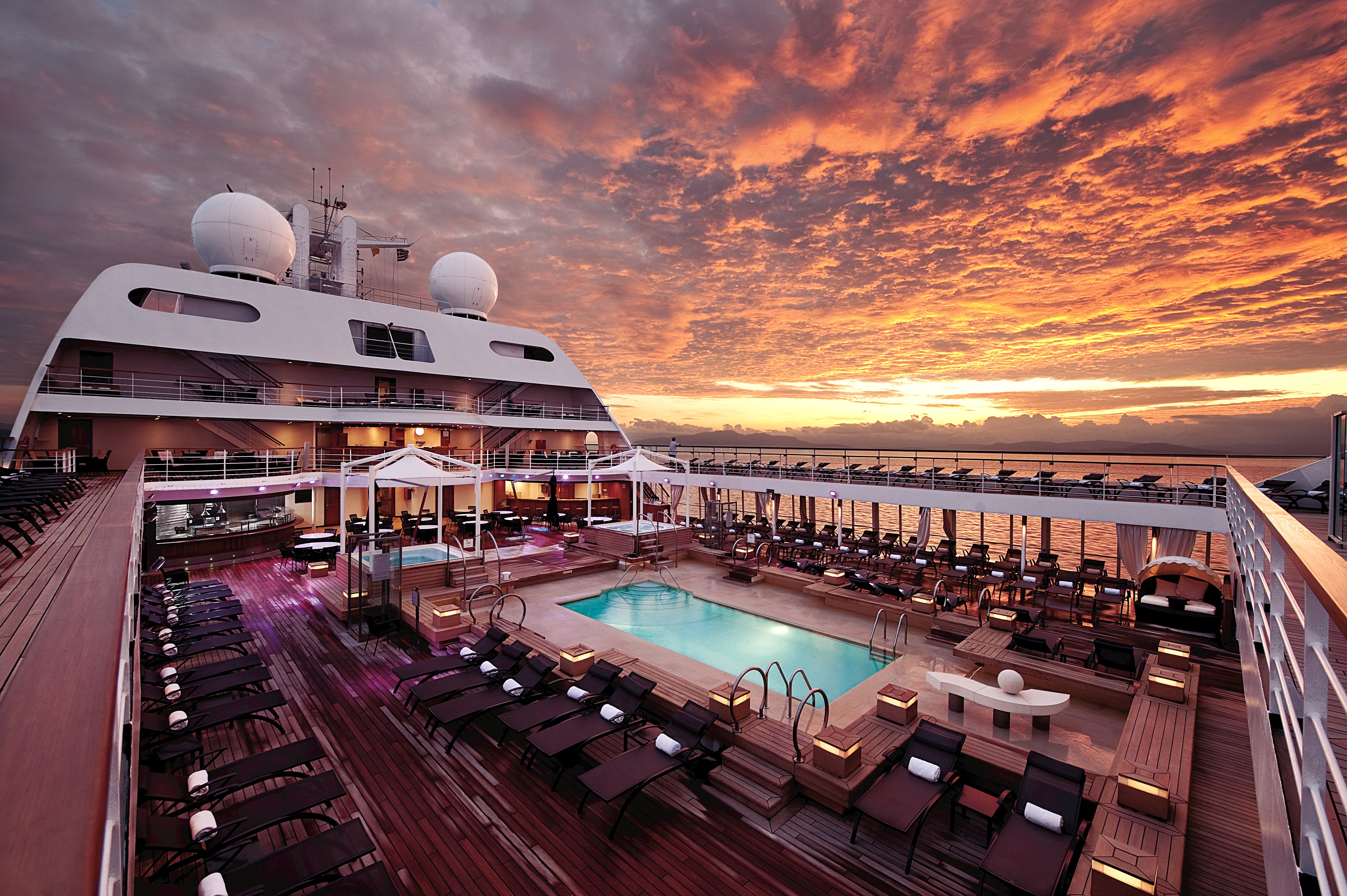 Onboard a luxurious Seabourn cruise ship