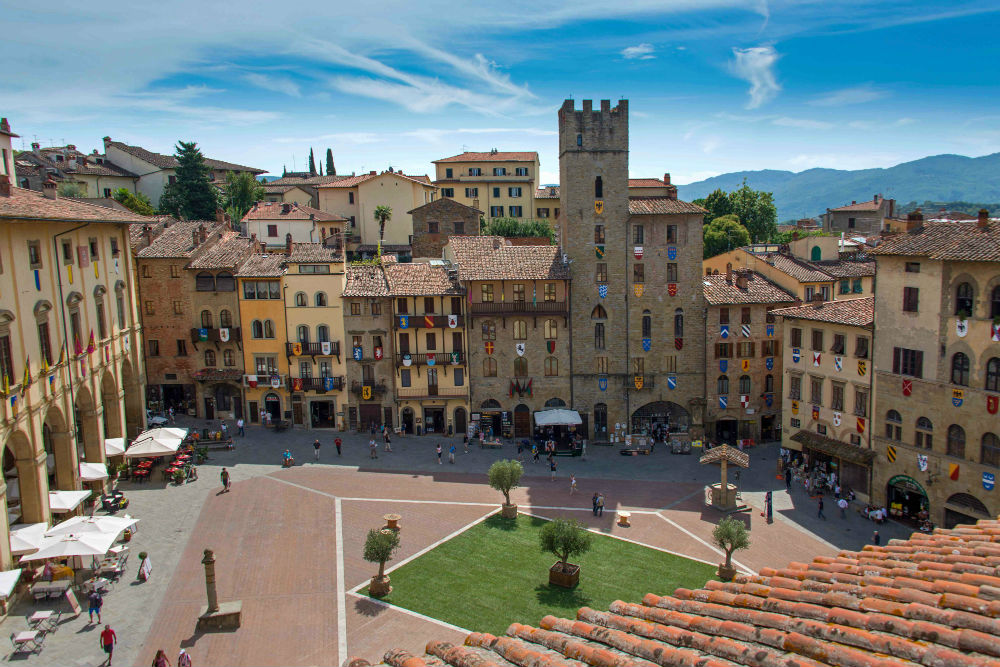 This image: Town Square of Arezzo, Tuscany.