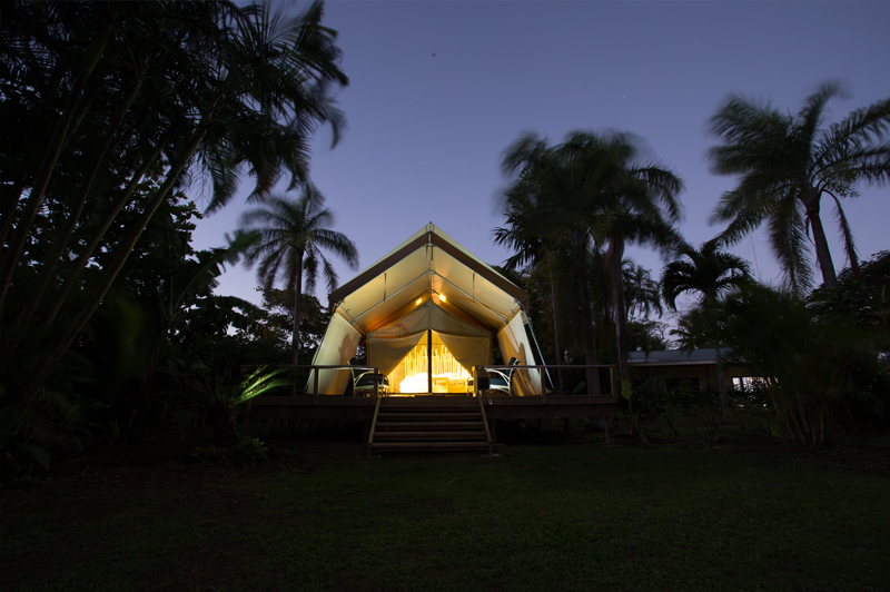 At night underneath all those stars nowhere is as cosy as a luxury safari tent in the South Pacific. Image courtesy of Ikurangi Eco Retreat.