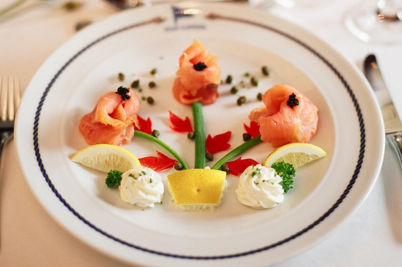 Typical a la carte dinner course on board. Image courtesy of Star Clippers. 