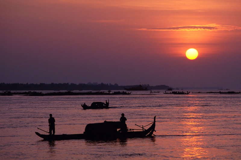 Life on the Mekong River at dawn, Cambodia. Image: Getty