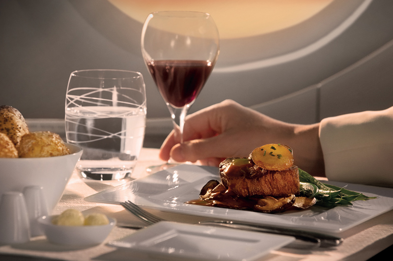 Meals designed by Michelin starred chefs delivered to your seat. Image: Qatar Airways