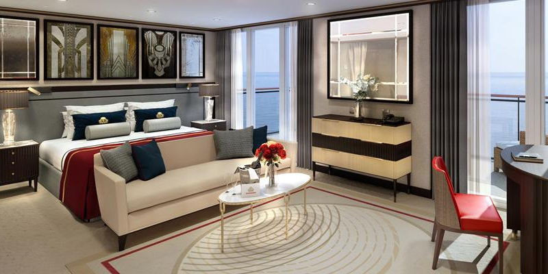 The elegant, new Queens Grill Suites will be reconfigured to maximise space. Image: Cunard Line