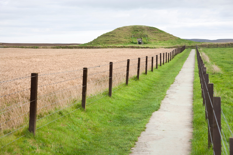 The prehistoric chambered cairn of Maeshowe in Orkney, Scotland