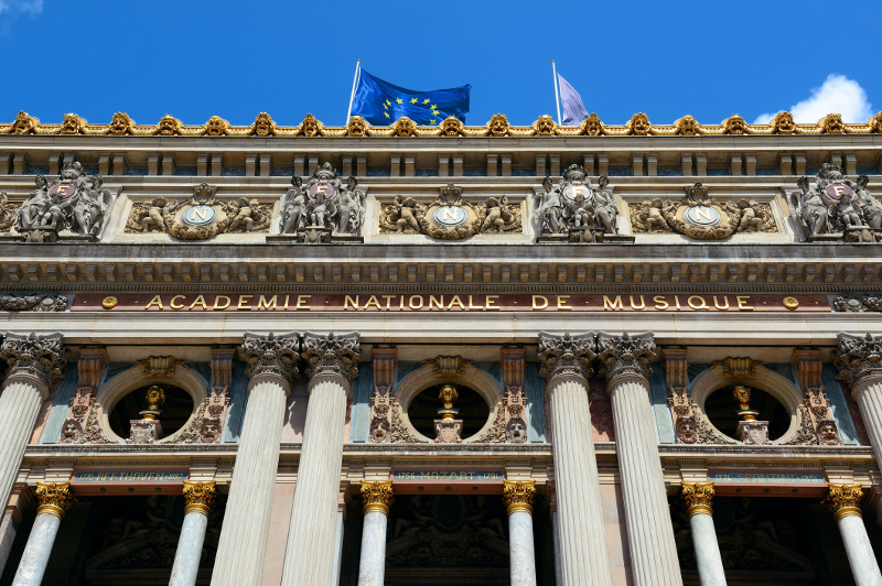 The front of the National Academy of Music in Paris