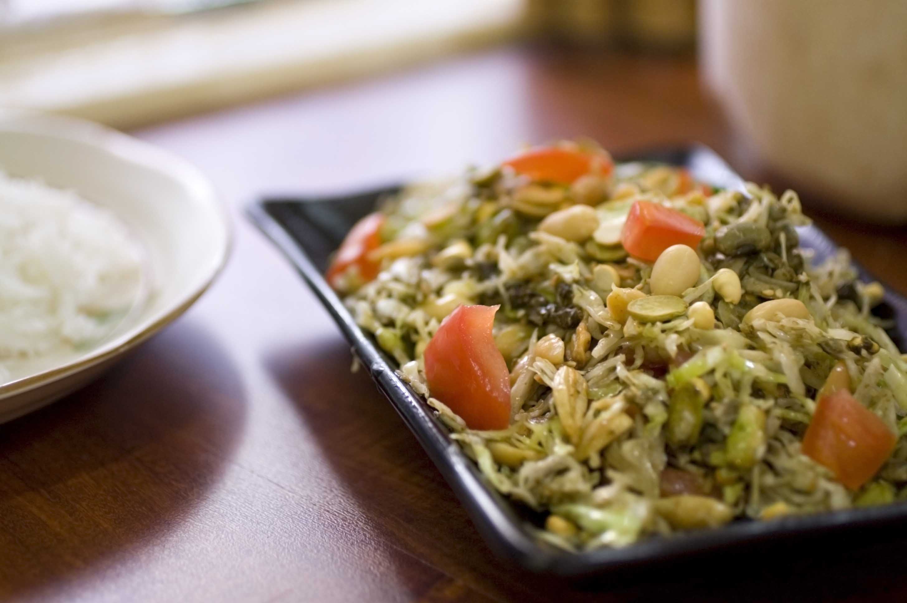  The Burmese fermented tea leaf salad is a local speciality.