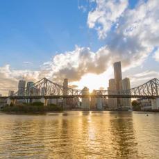 Brisbane City skyline sunset