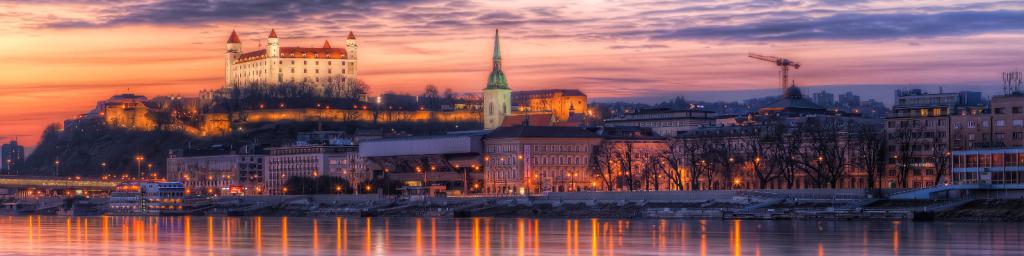 Travel Associates bratislava city and castle at dusk