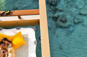 Maldives Overwater bungalow hammock