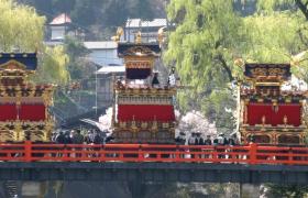 The colourful floats of the springtime Takayama Festival