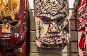 Fijian carved masks, Fiji souvenir shopping