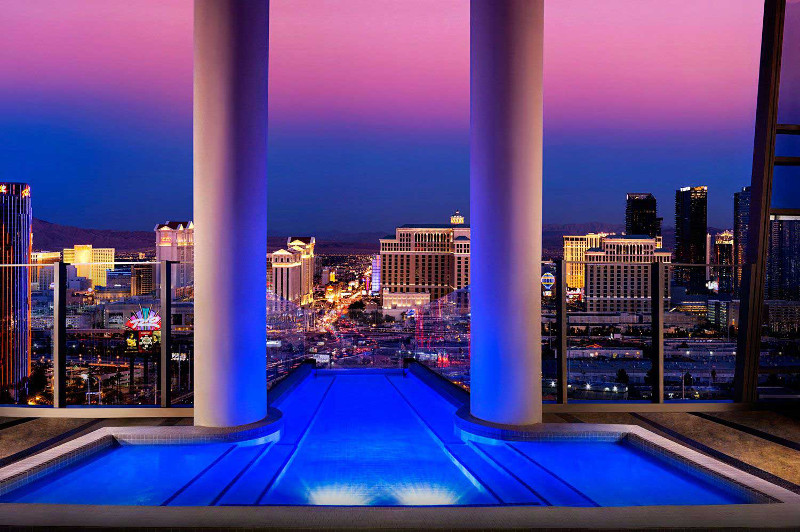 The cantilevered pool at the Sky Villa. Picture: The Palms